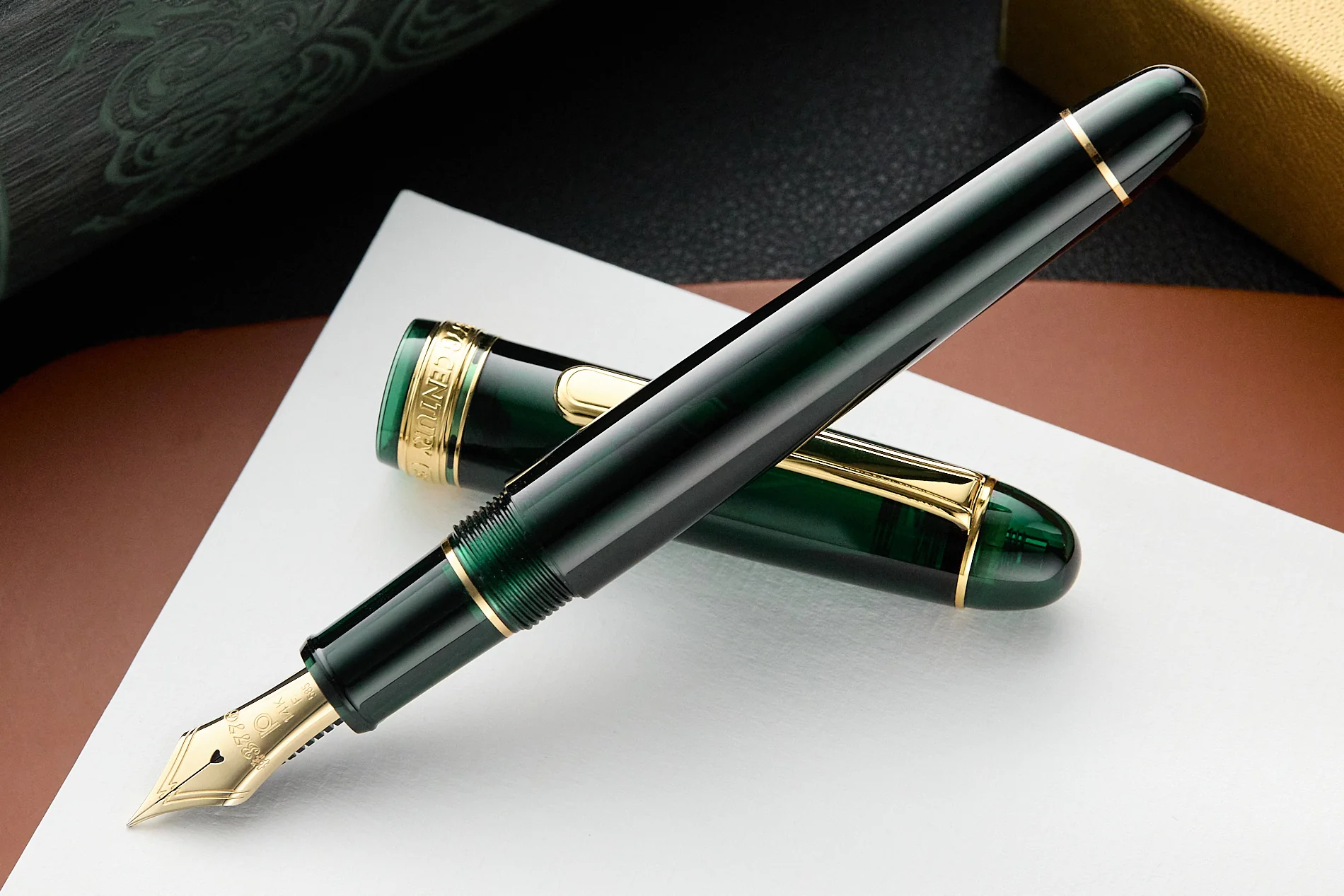 Platinum #3776 Century Fountain Pen - Laurel Green/Gold - Image 7