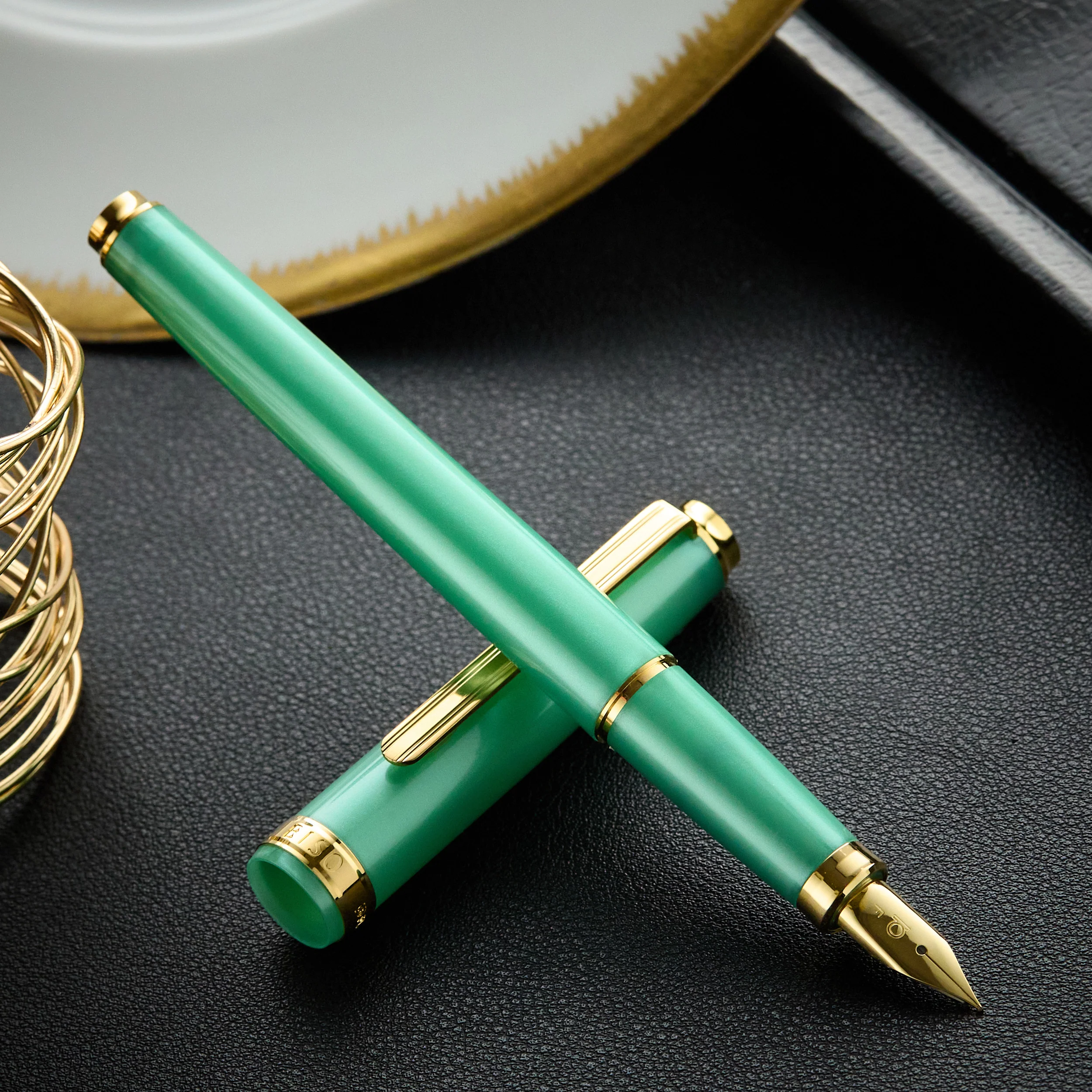 Platinum BISO Fountain Pen - Sparkle Mint Green (Limited Edition) - Image 5