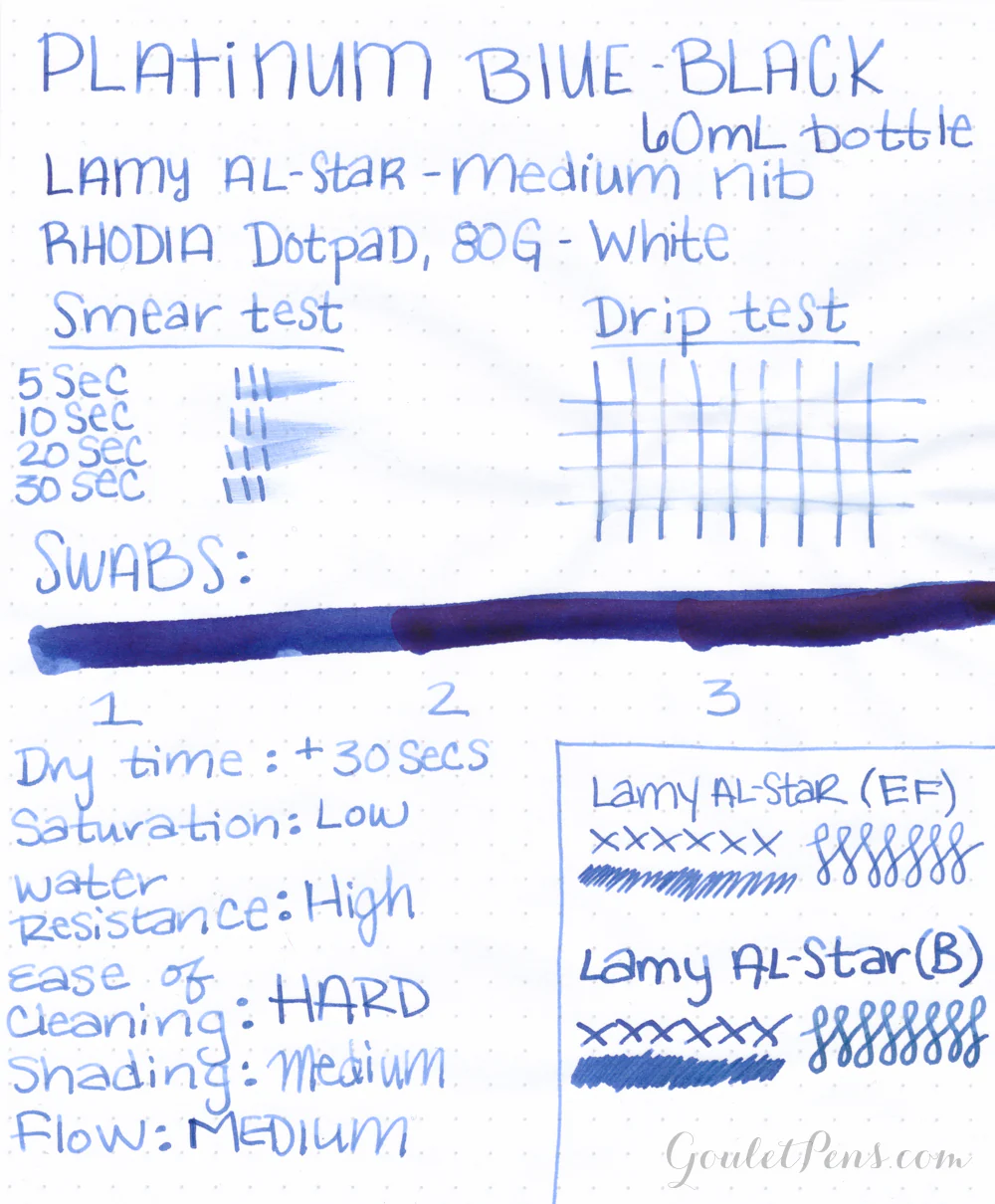 Platinum Blue-Black - 60ml Bottled Ink - Image 9