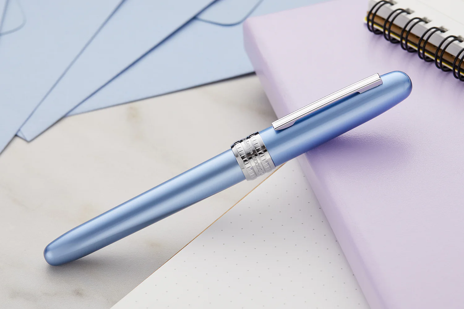 Platinum Plaisir Fountain Pen - Frosty Blue - Image 7