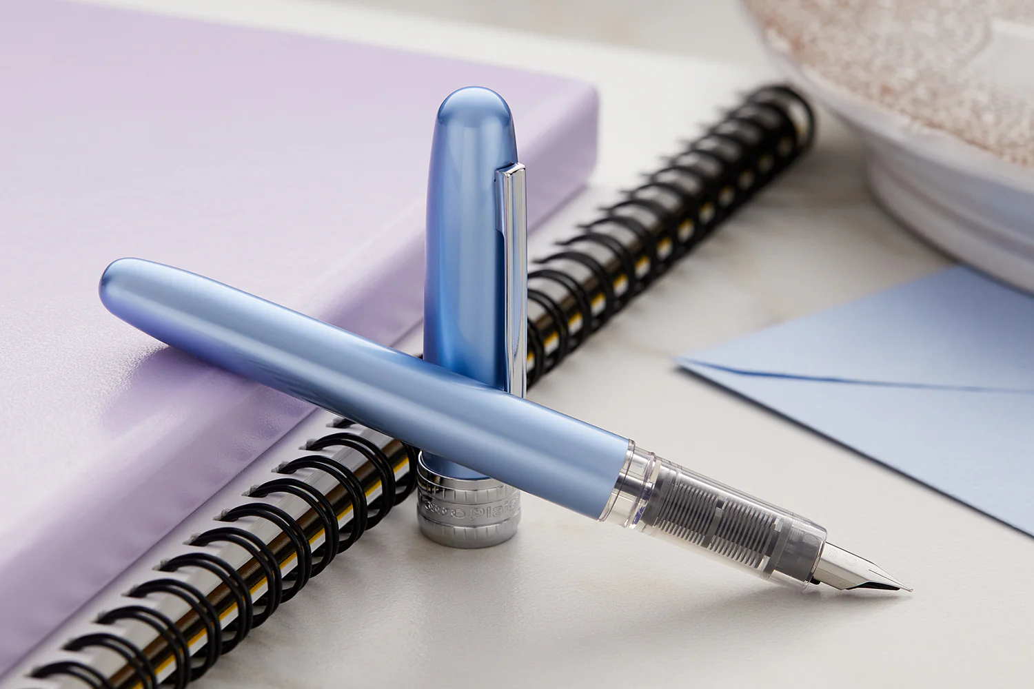 Platinum Plaisir Fountain Pen - Frosty Blue - Image 8