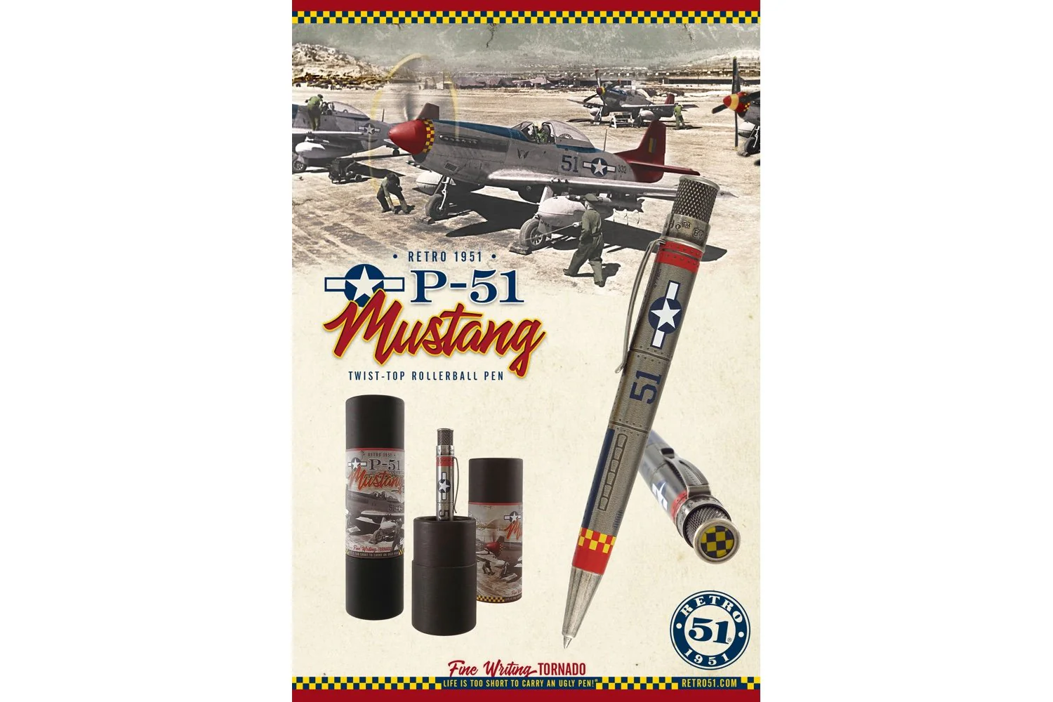 Retro 51 Tornado Rollerball Pen - P-51 Mustang - Image 6