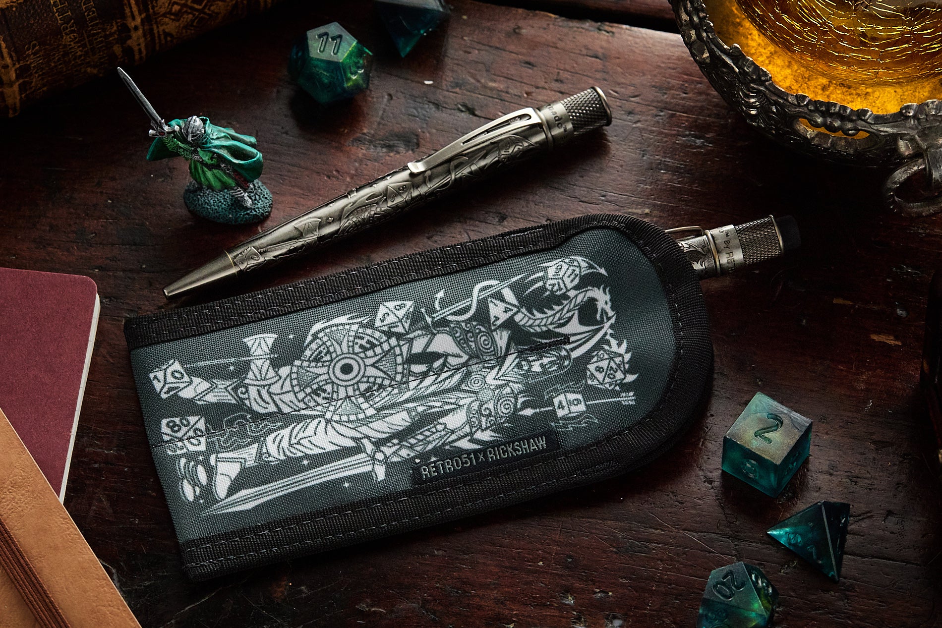 Retro 51 x Rickshaw Bagworks 2 Pen Coozy - Fire & Dice 2e: Fighter - Image 3