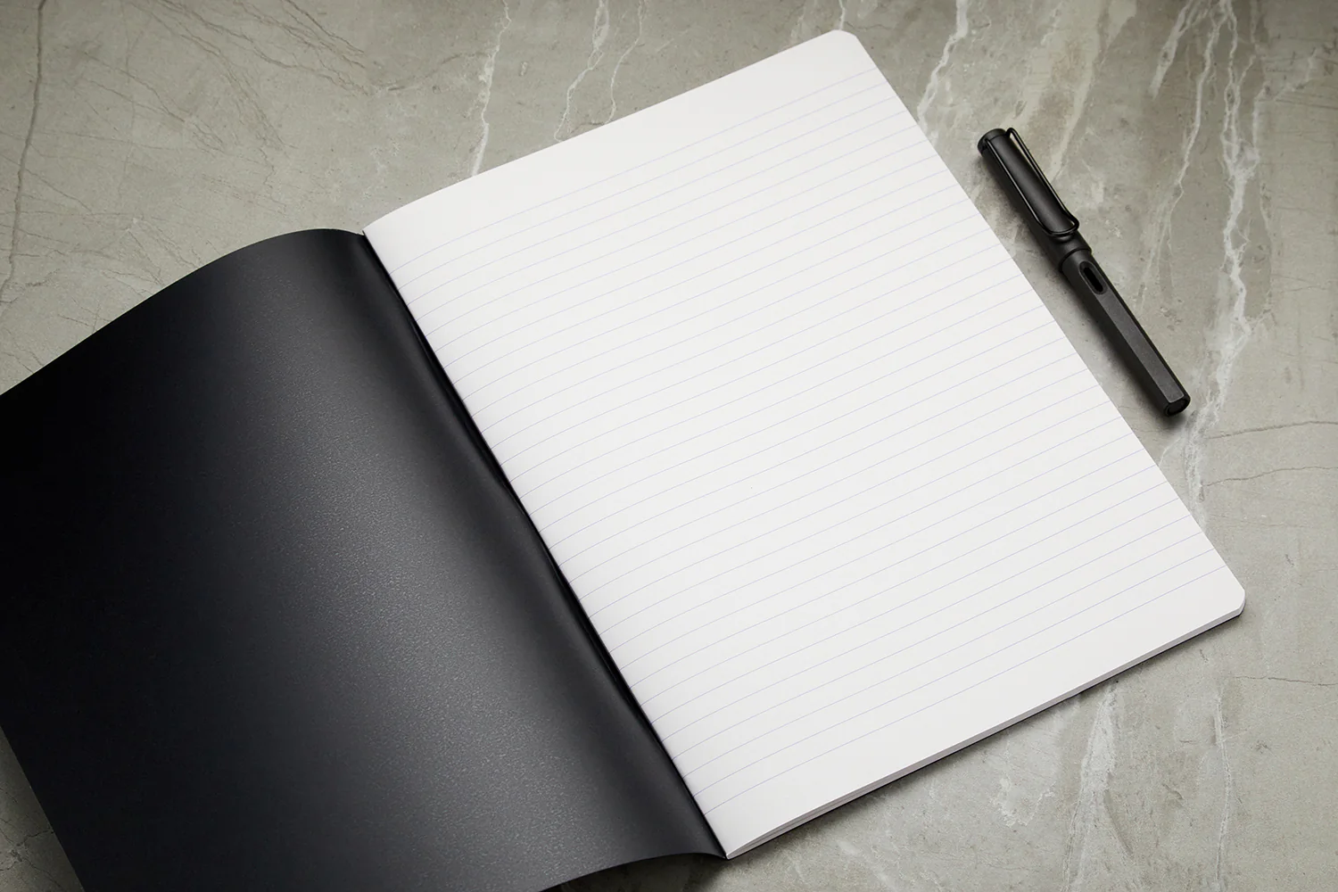 Rhodia Classic Side Staplebound A4 Notebook - Black, Lined - Image 4