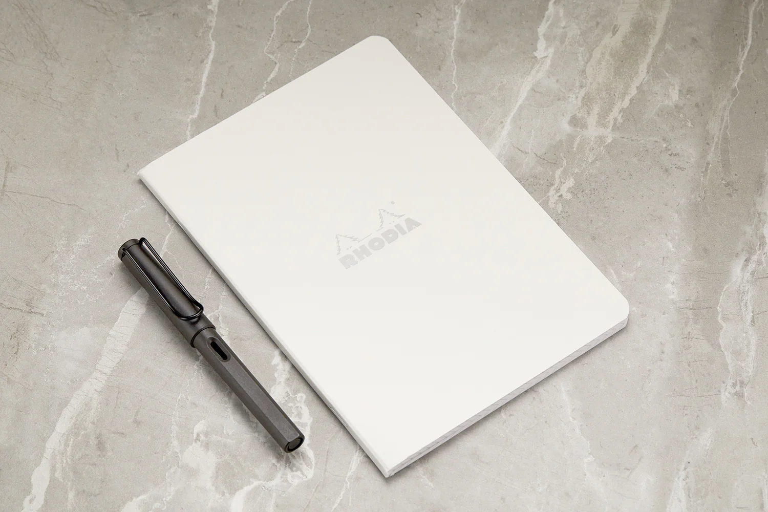Rhodia Classic Side Staplebound A5 Notebook - Ice White, Graph - Image 3