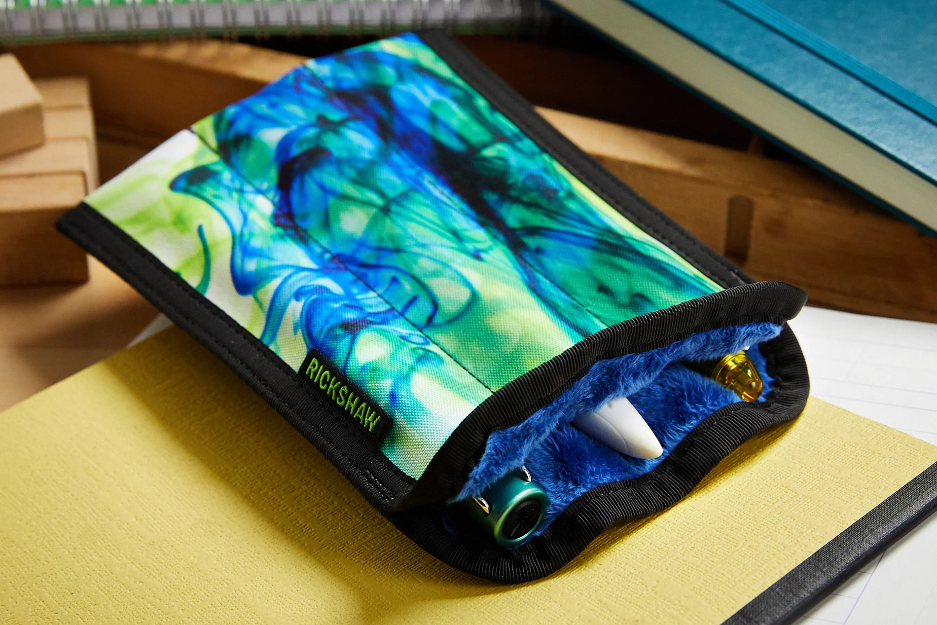 Rickshaw Bagworks 3 Pen Long Coozy - Inky Blue-Green - Image 4