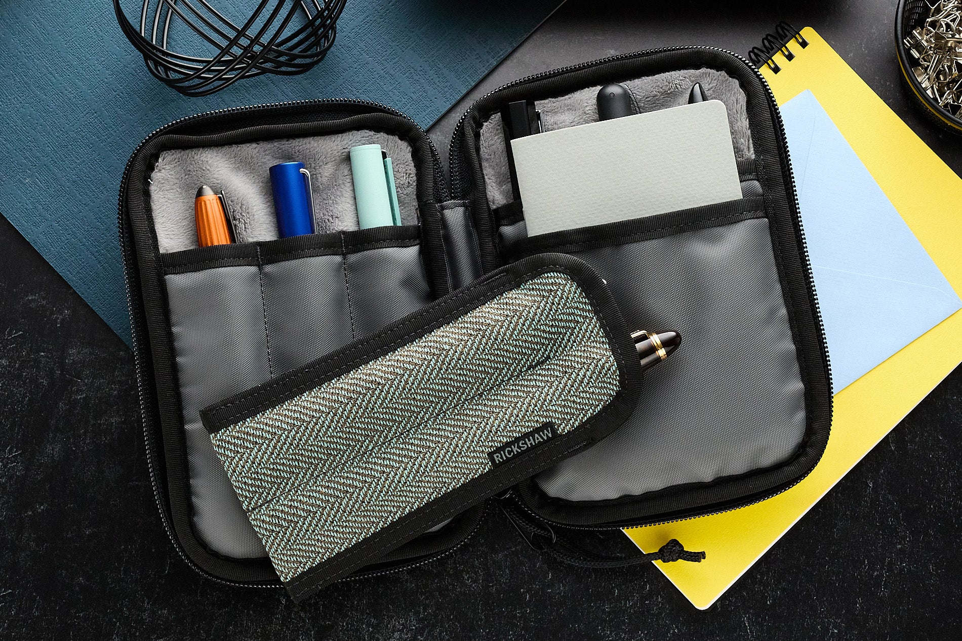 Rickshaw Bagworks Fillmore Pen Case - Earl Grey Tweed - Image 6