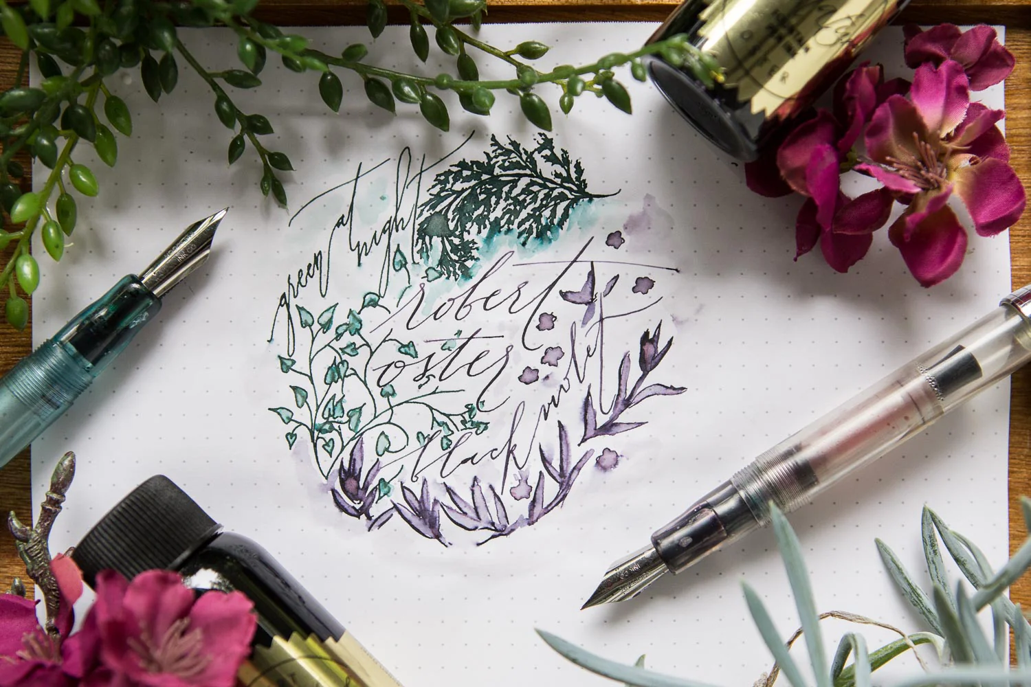 Robert Oster Black Violet - 50ml Bottled Ink - Image 5