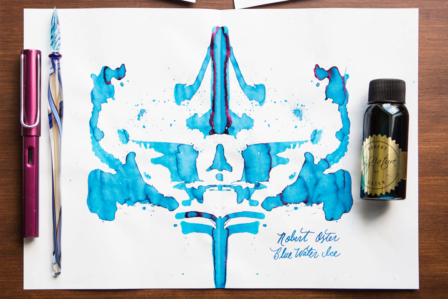 Robert Oster Blue Water Ice - Ink Sample - Image 10