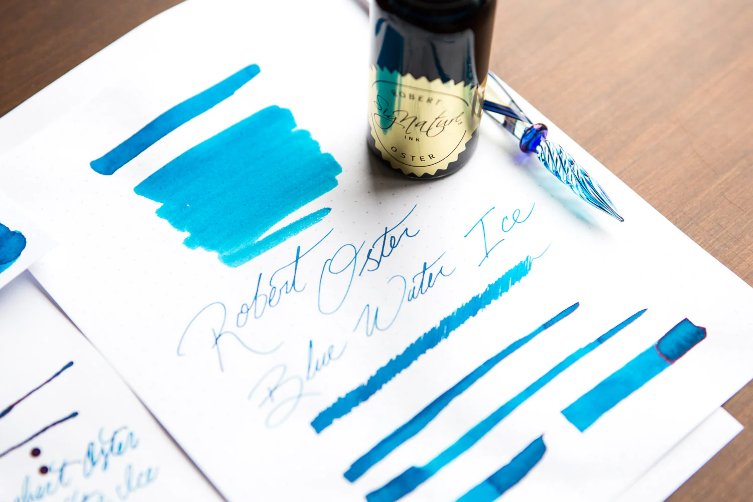 Robert Oster Blue Water Ice - Ink Sample - Image 11