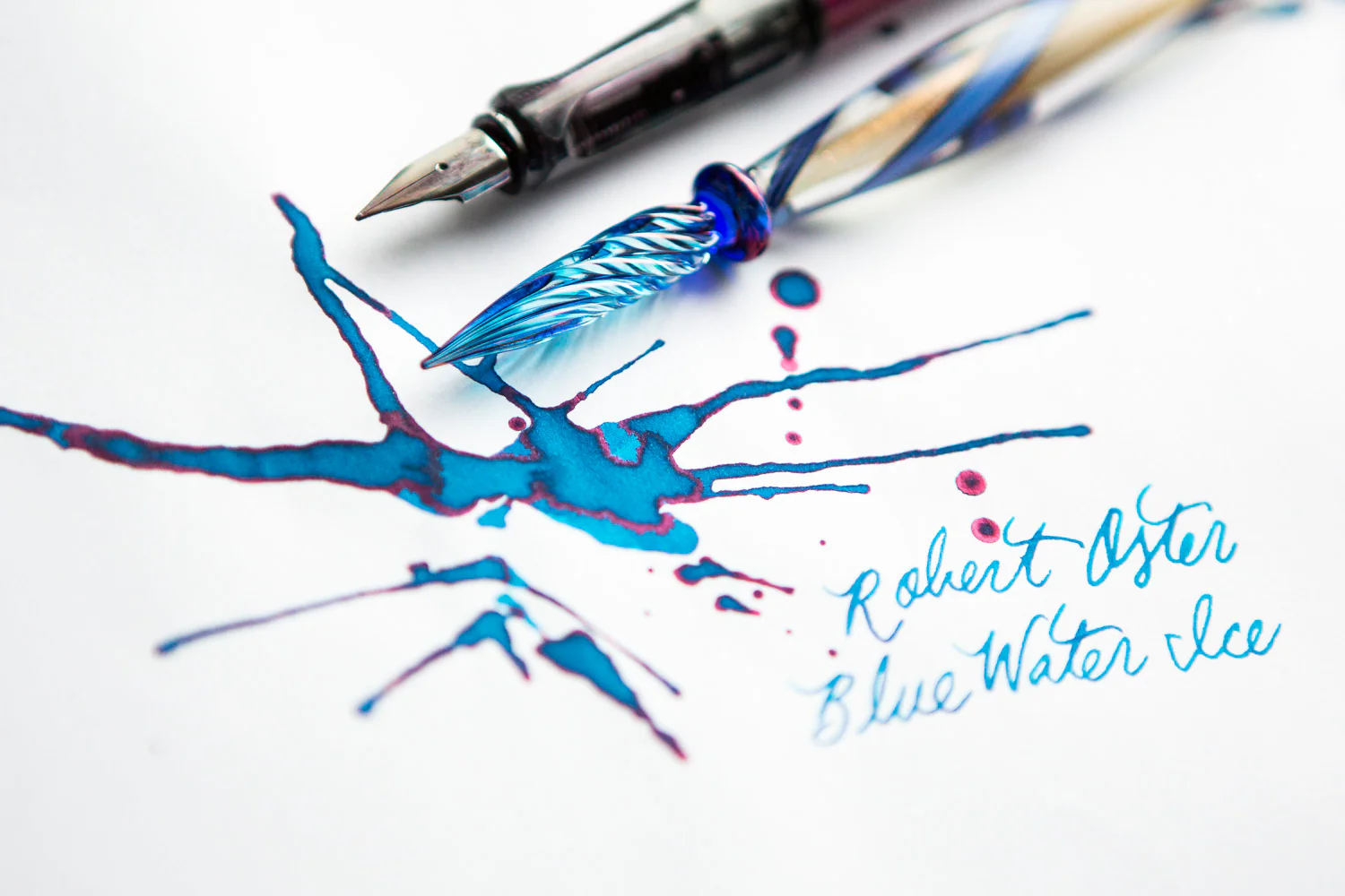 Robert Oster Blue Water Ice - Ink Sample - Image 9