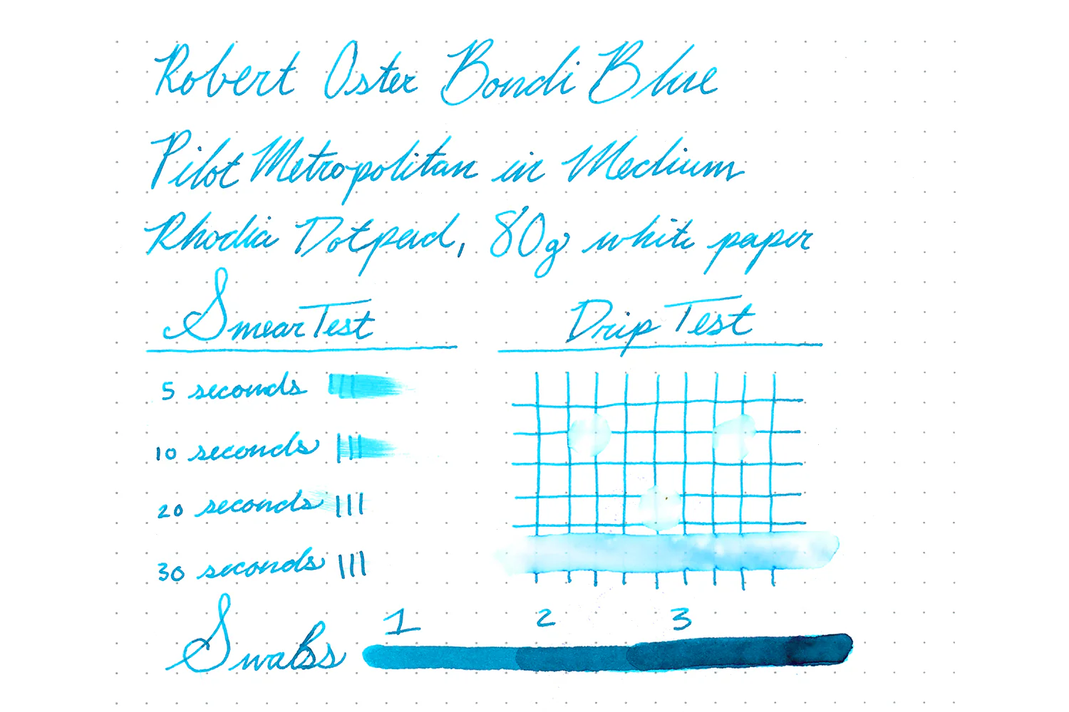 Robert Oster Bondi Blue - 50ml Bottled Ink - Image 6