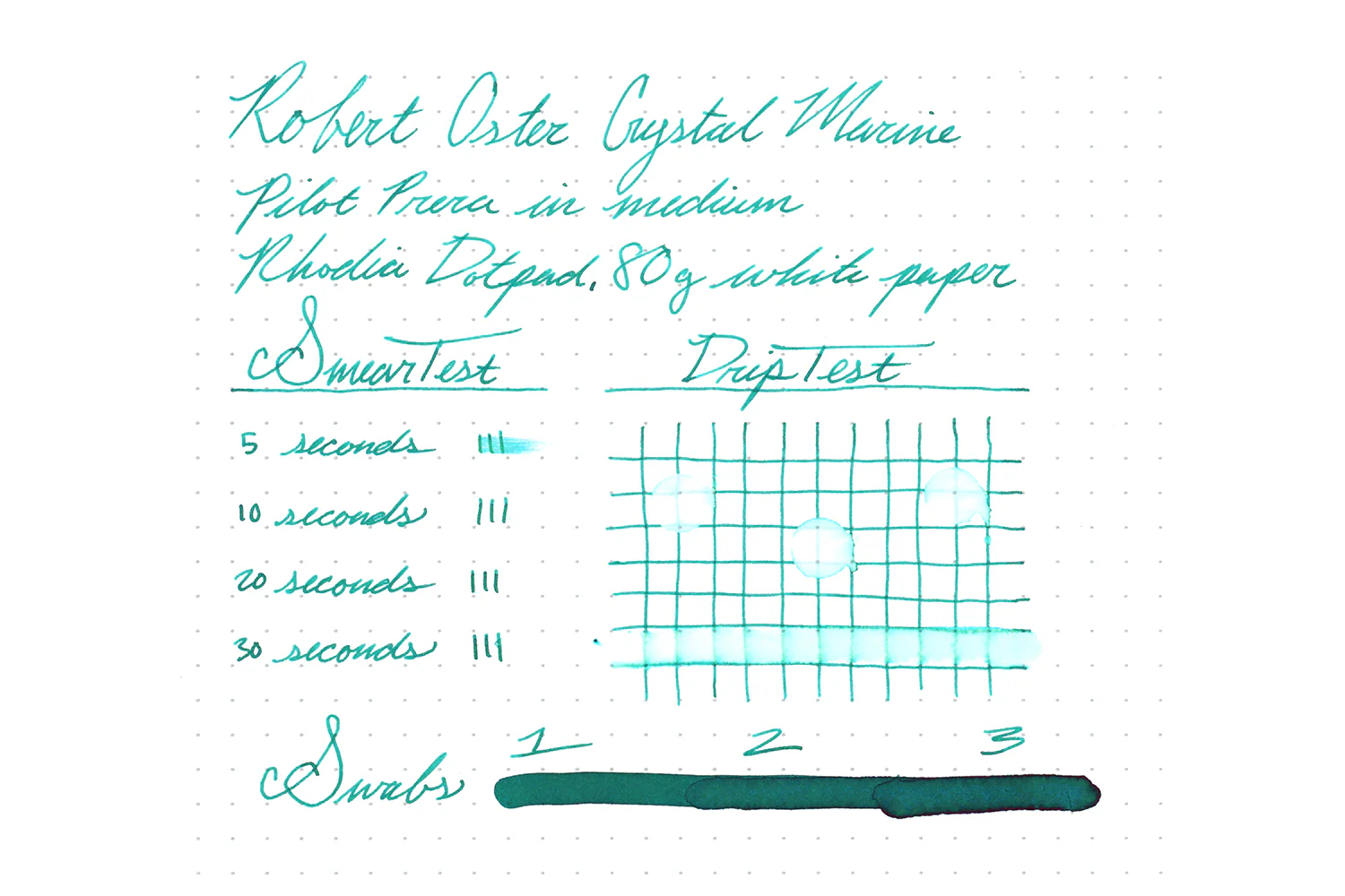 Robert Oster Crystal Marine - 50ml Bottled Ink - Image 9