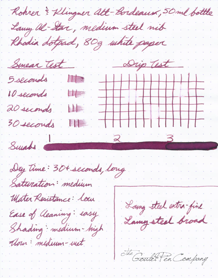 Rohrer & Klingner Alt-Bordeaux - Ink Sample - Image 2