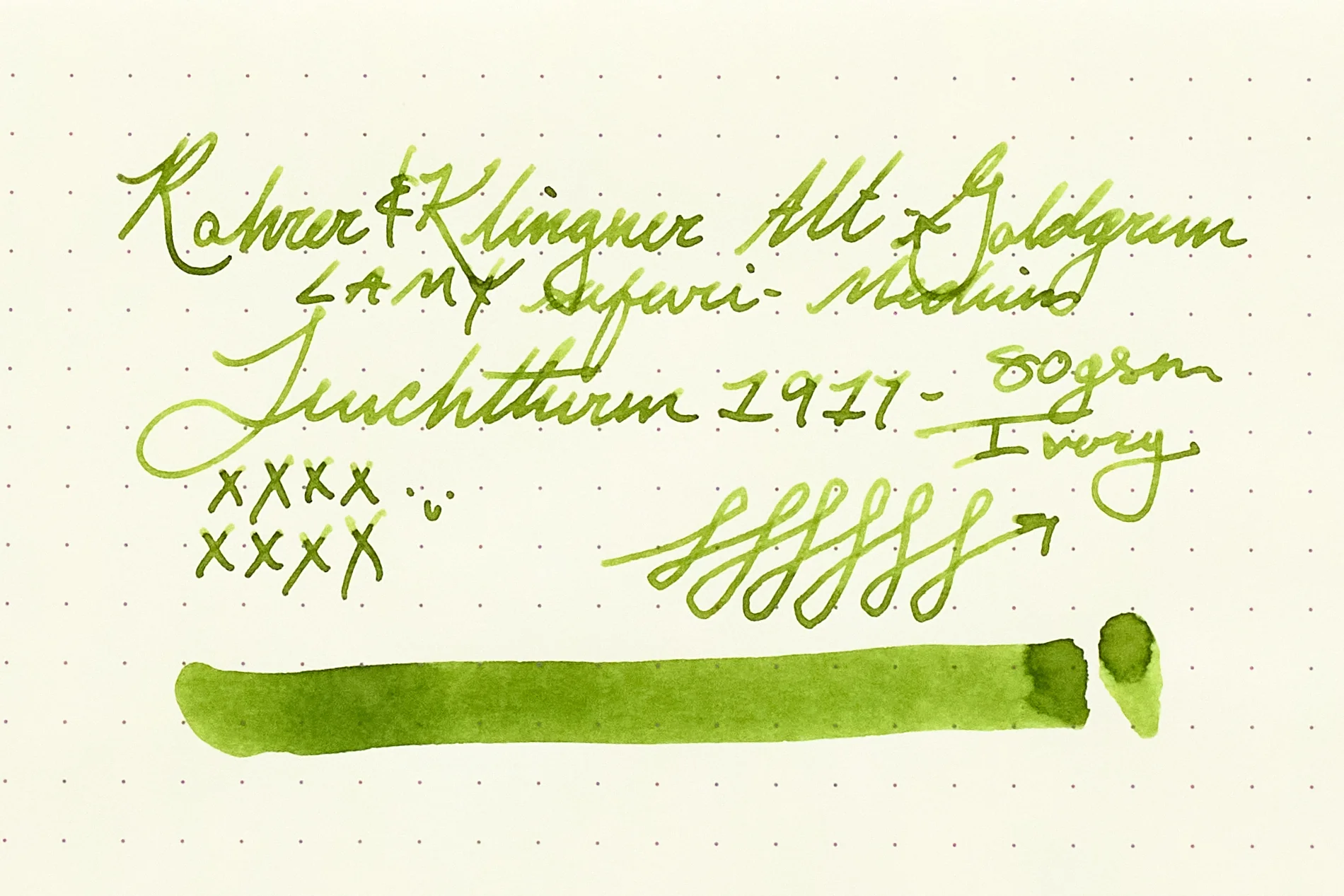 Rohrer & Klingner Alt-Goldgrun - Ink Sample - Image 13