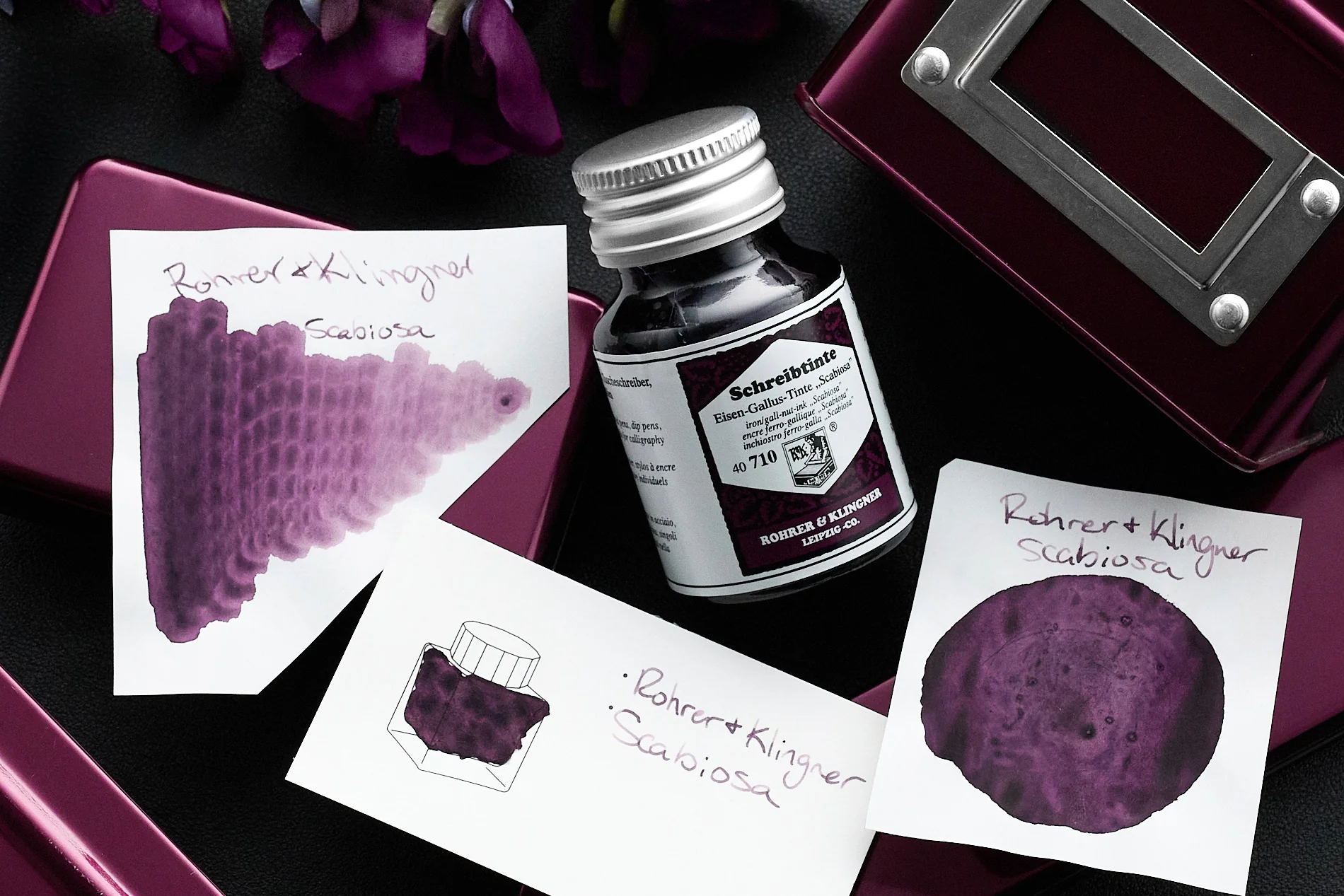 Rohrer & Klingner Scabiosa (iron gall) - 50ml Bottled Ink - Image 5