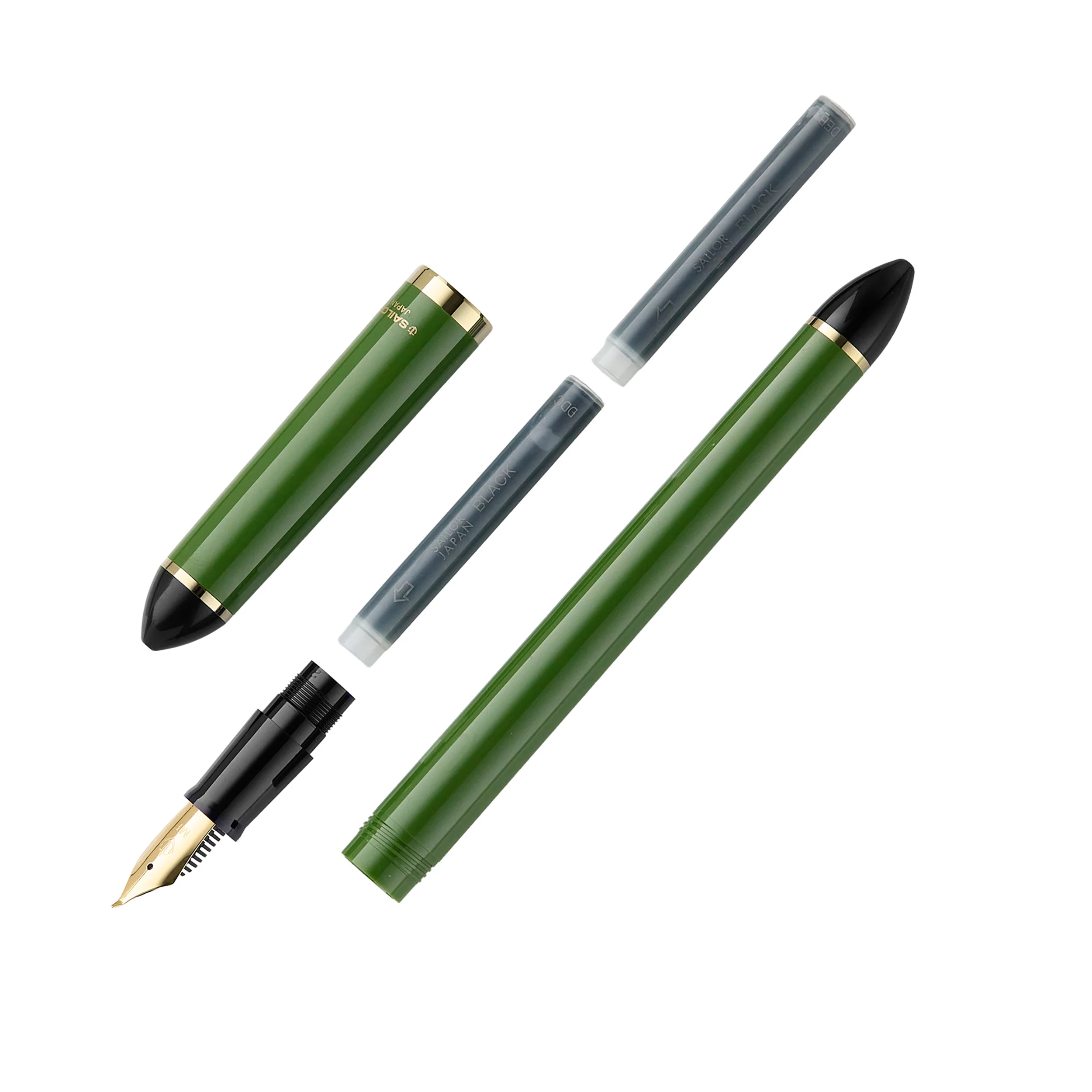 Sailor Compass Fude De Mannen Fountain Pen - Dark Green, 55° - Image 3