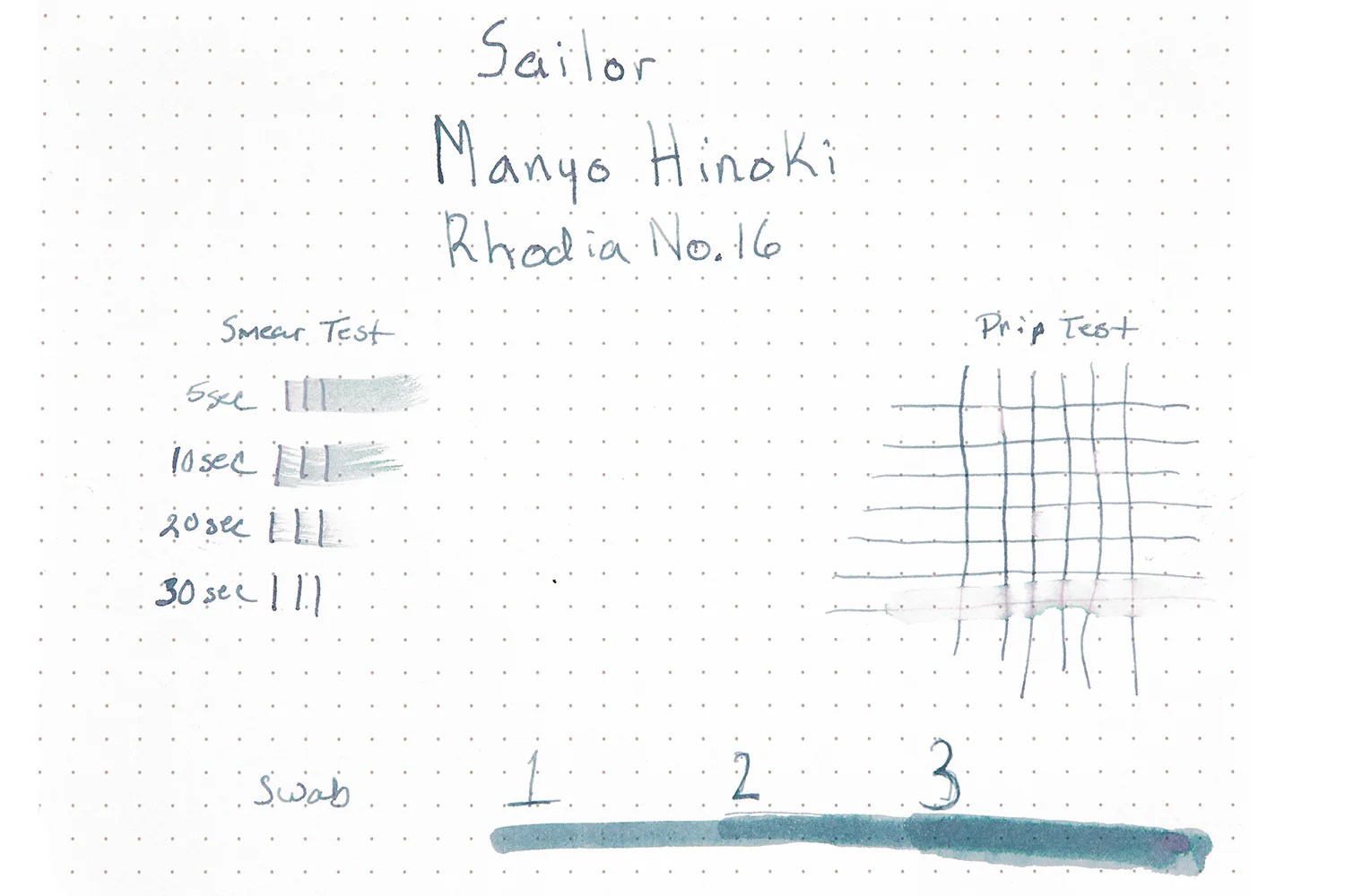 Sailor Manyo Hinoki - Ink Sample - Image 9