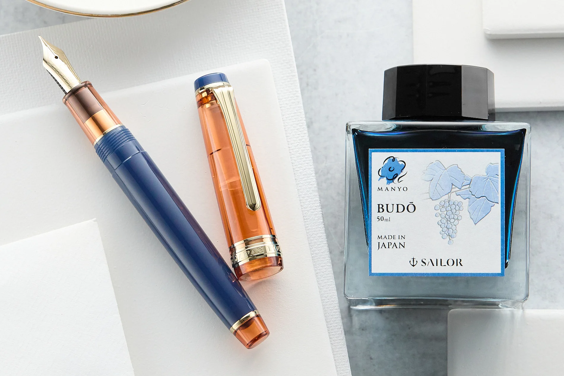 Sailor Pro Gear Slim Manyo Fountain Pen Set - Persimmon (Limited Edition) - Image 2