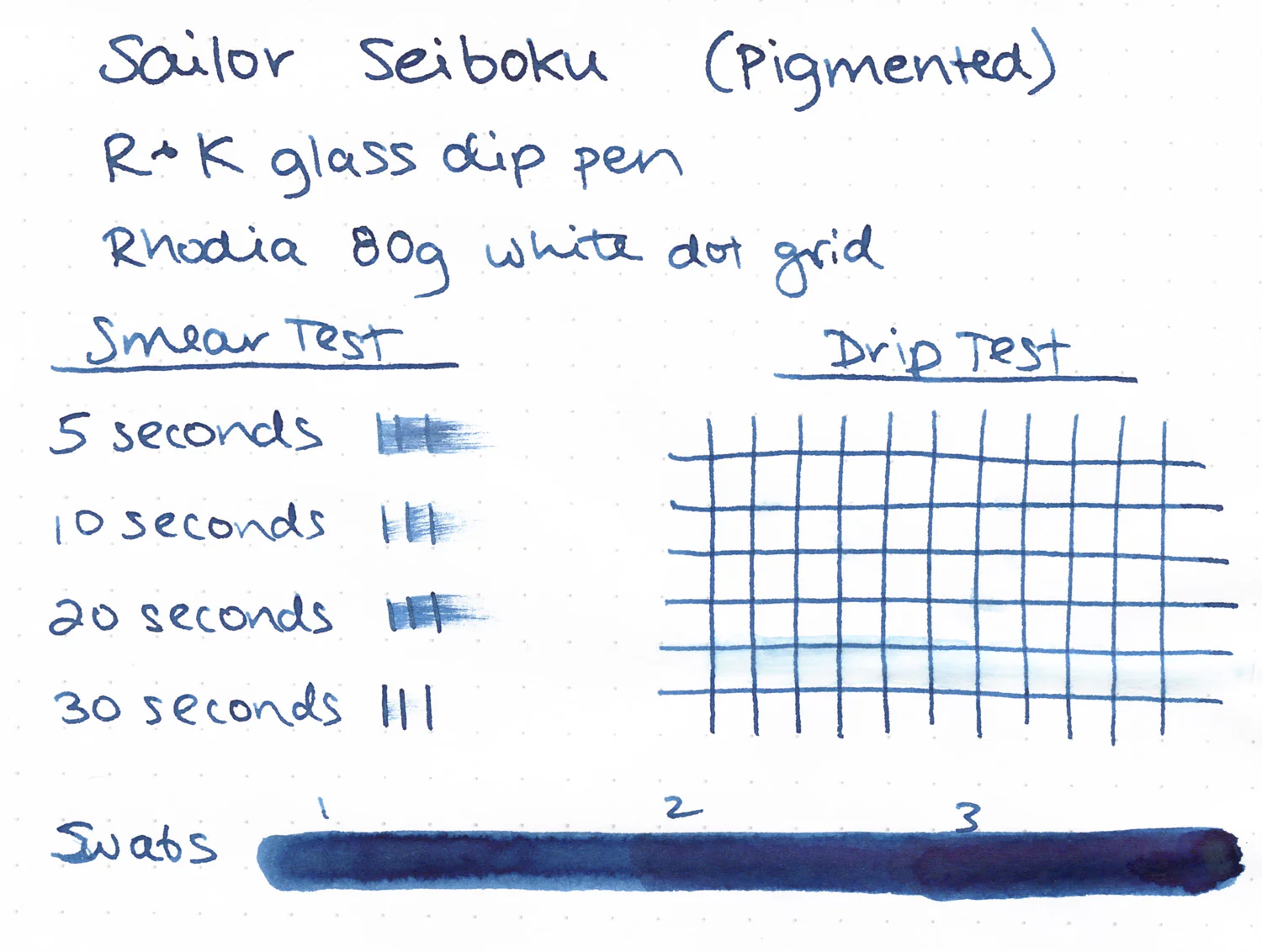 Sailor Seiboku Pigmented Blue Black - Ink Sample - Image 6
