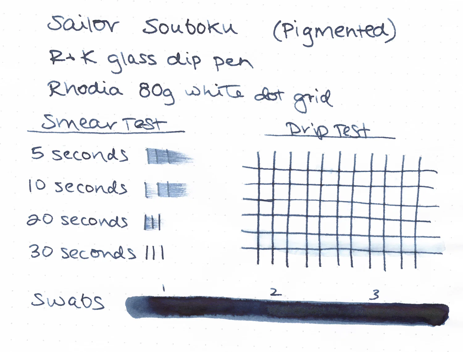 Sailor Souboku Pigmented Deep Blue - Ink Sample - Image 8