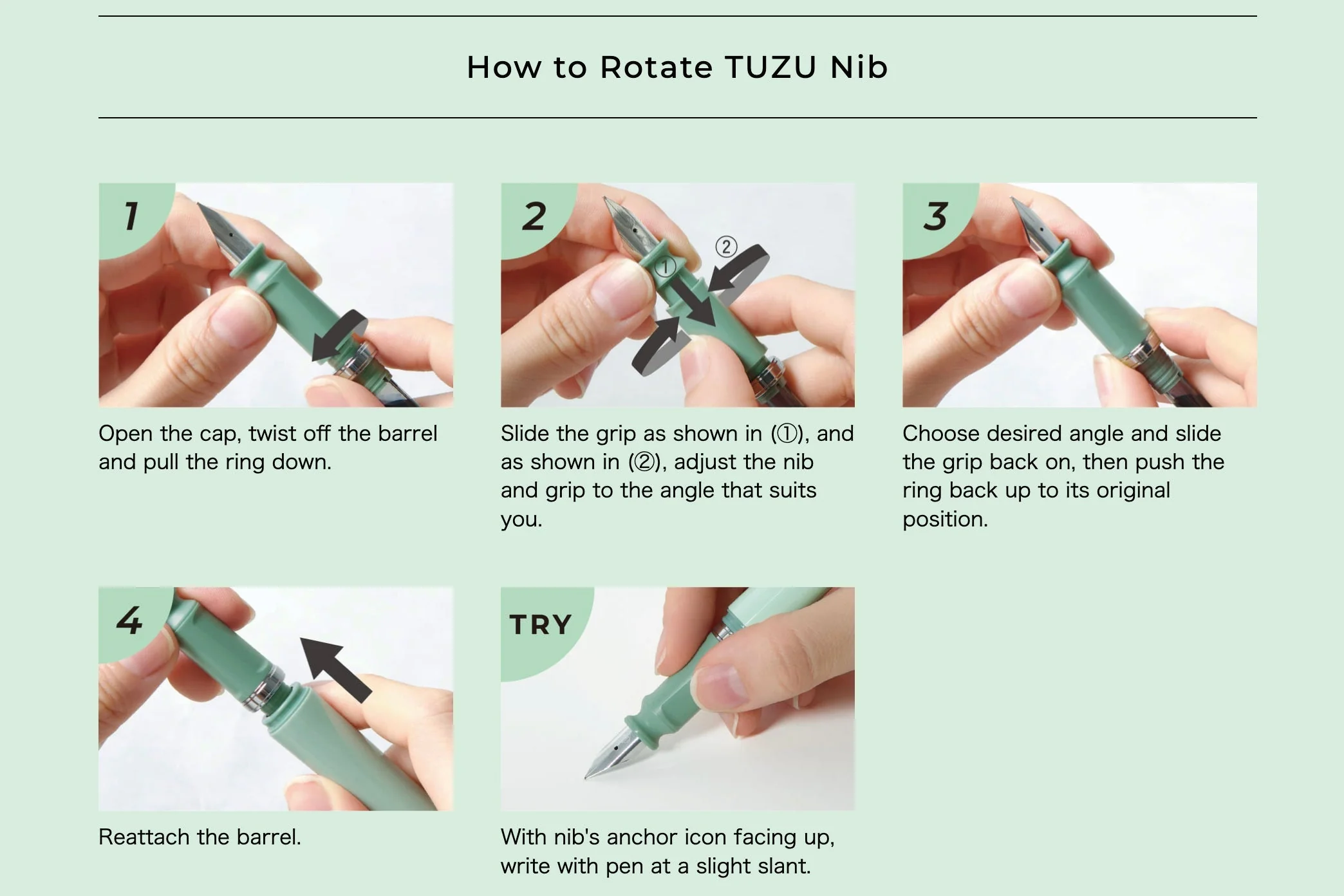 Sailor TUZU Adjust Fountain Pen - Gray - Image 11