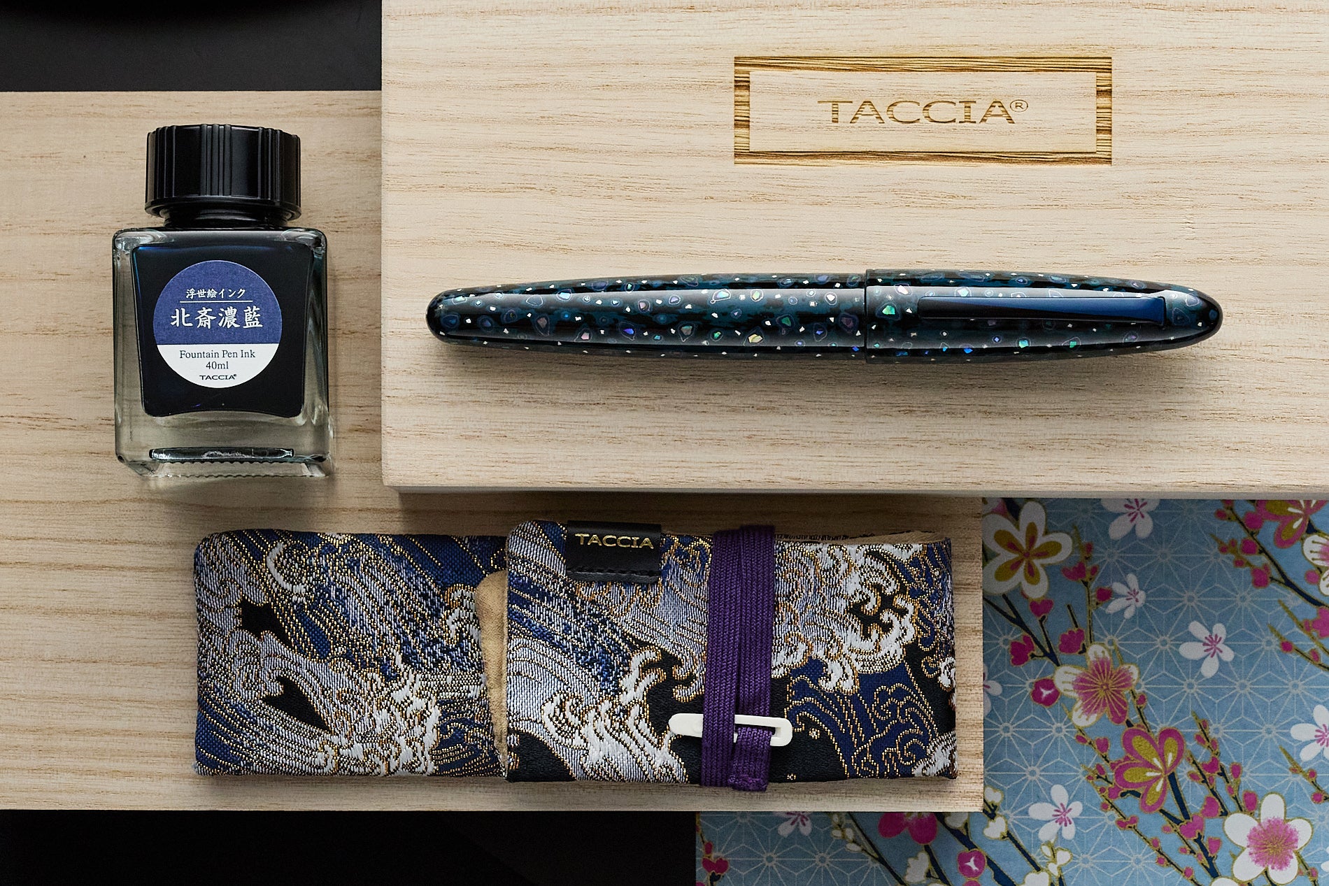 TACCIA Empress Shin Tsugaru Nuri Fountain Pen - Ao-Iro (Limited Edition) - Image 5