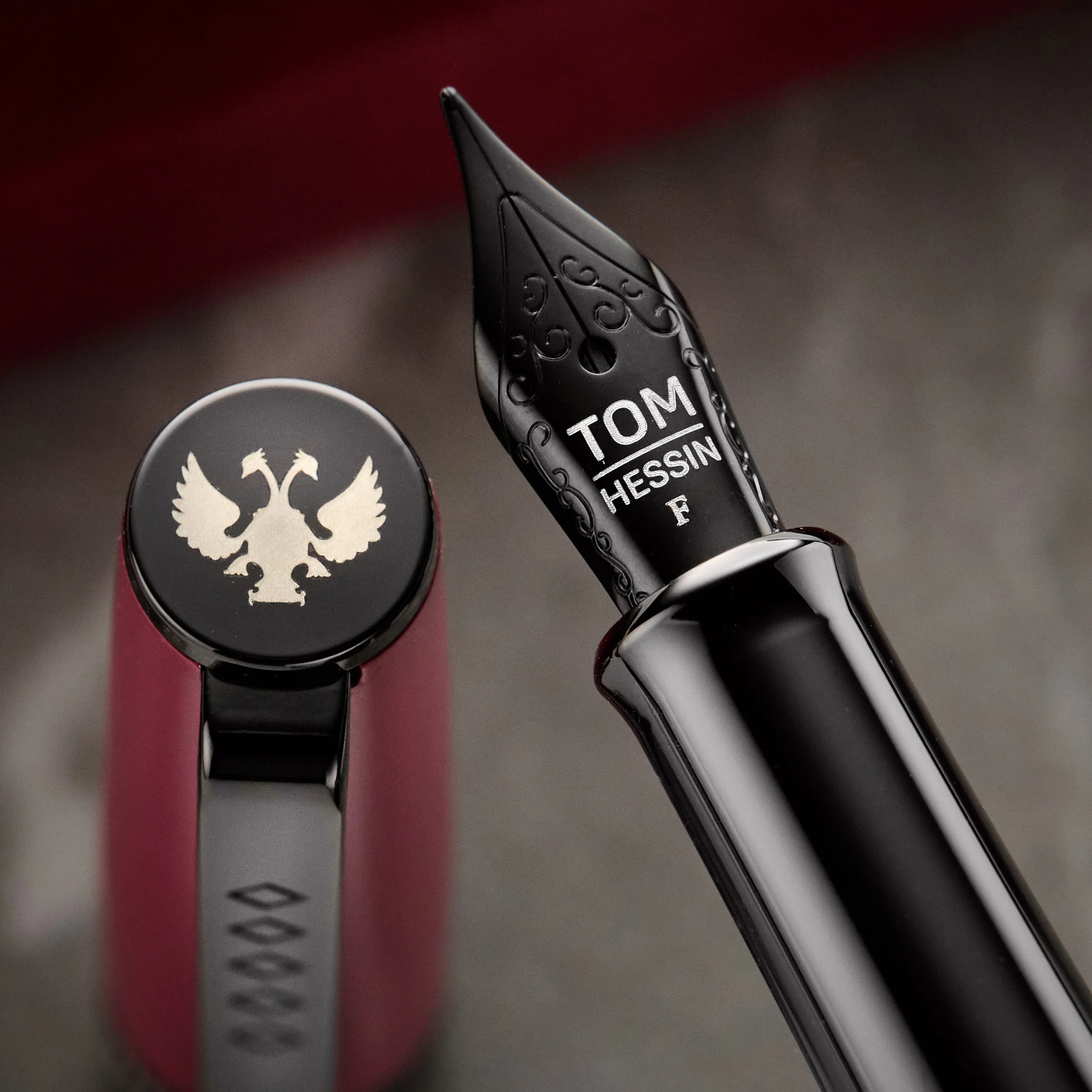 Tom Hessin Rebel Fountain Pen - Jewellers Rouge - Image 4