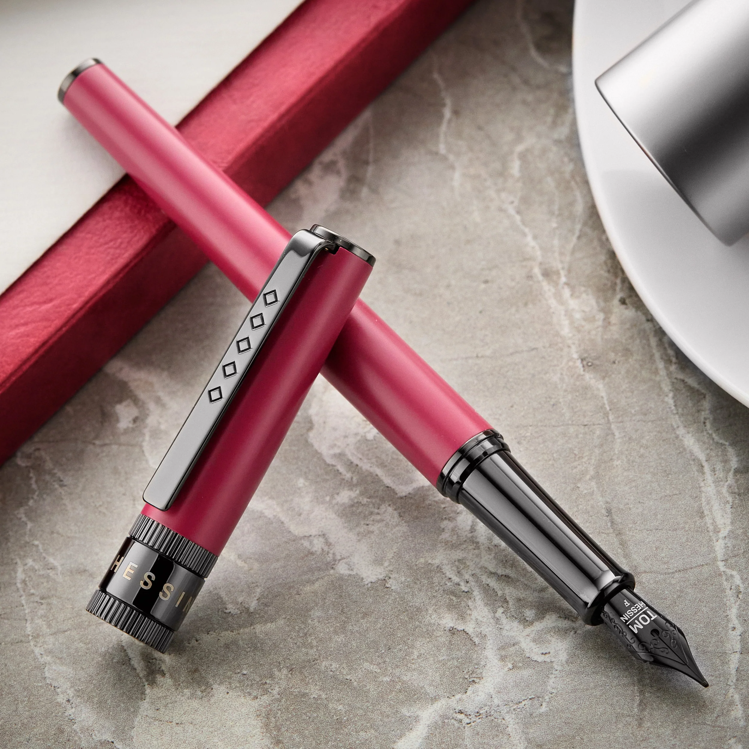 Tom Hessin Rebel Fountain Pen - Jewellers Rouge - Image 9