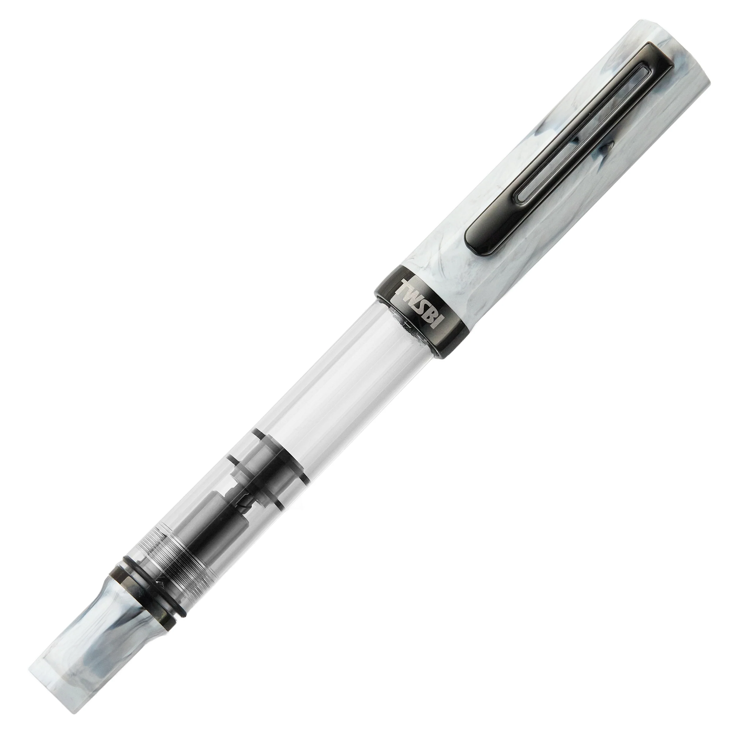 TWSBI ECO Fountain Pen - Carrara w/ Onyx Trim - Image 2