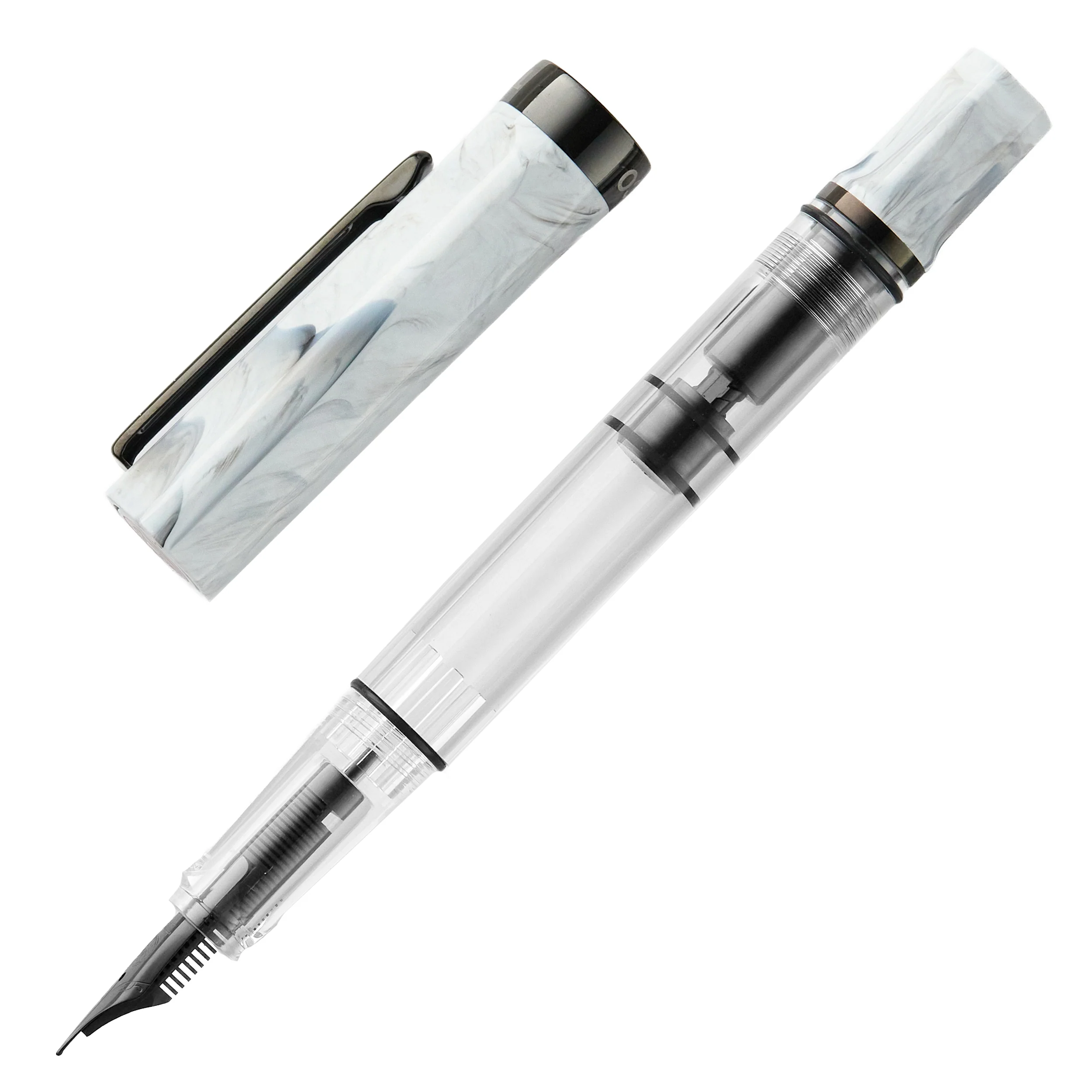 TWSBI ECO Fountain Pen - Carrara w/ Onyx Trim - Image 3