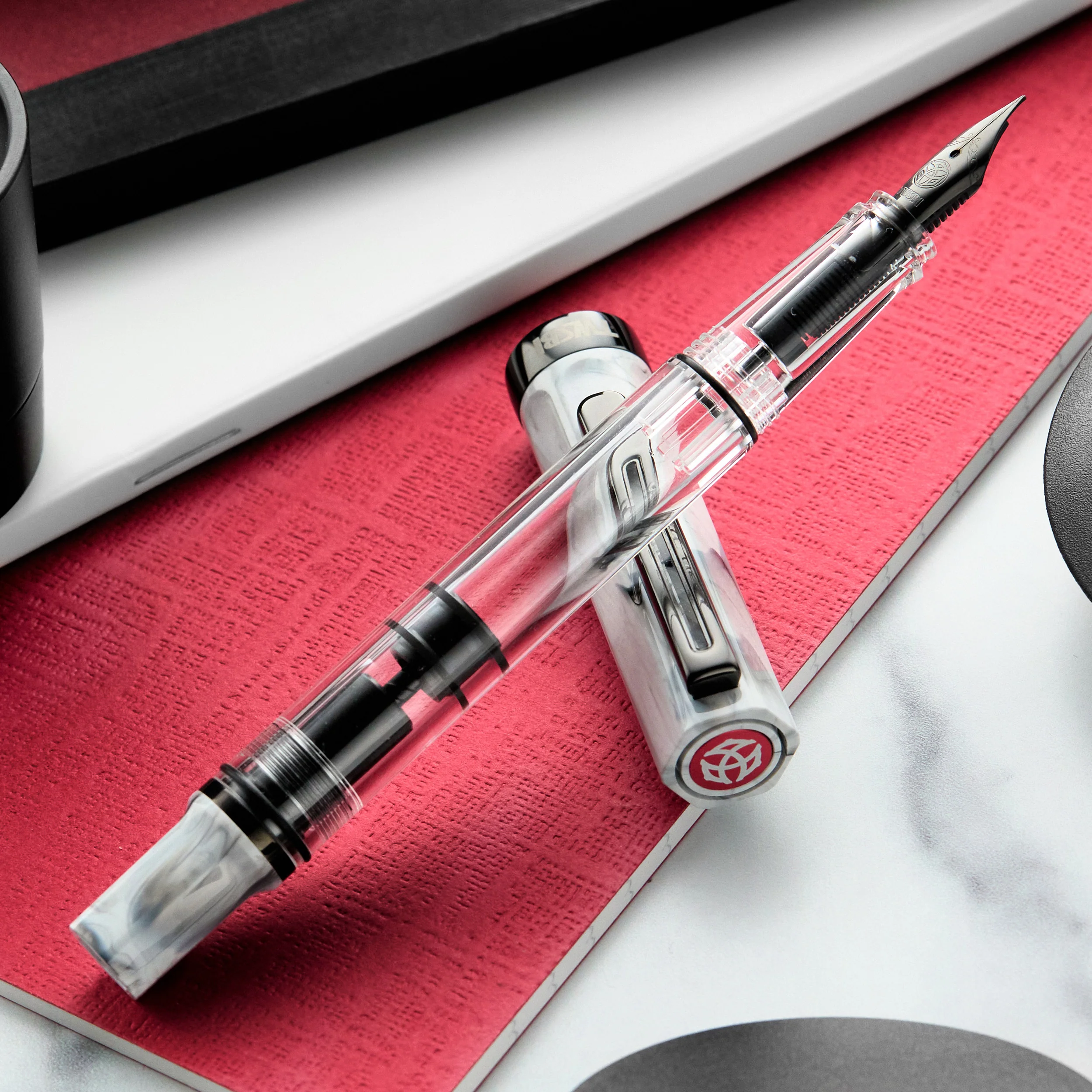 TWSBI ECO Fountain Pen - Carrara w/ Onyx Trim - Image 4
