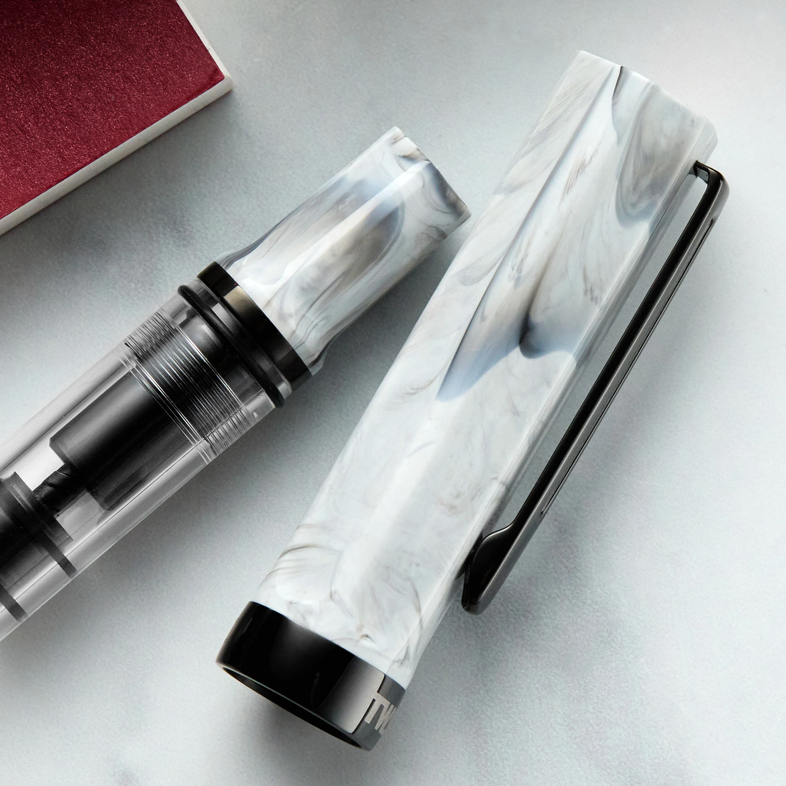 TWSBI ECO Fountain Pen - Carrara w/ Onyx Trim - Image 7