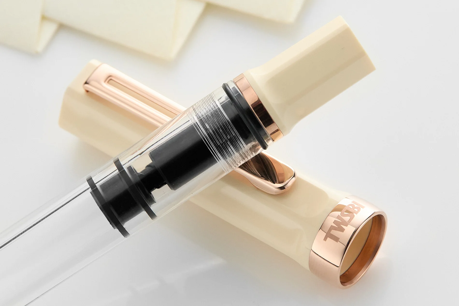 TWSBI ECO Fountain Pen - Creme w/ RoseGold - Image 10