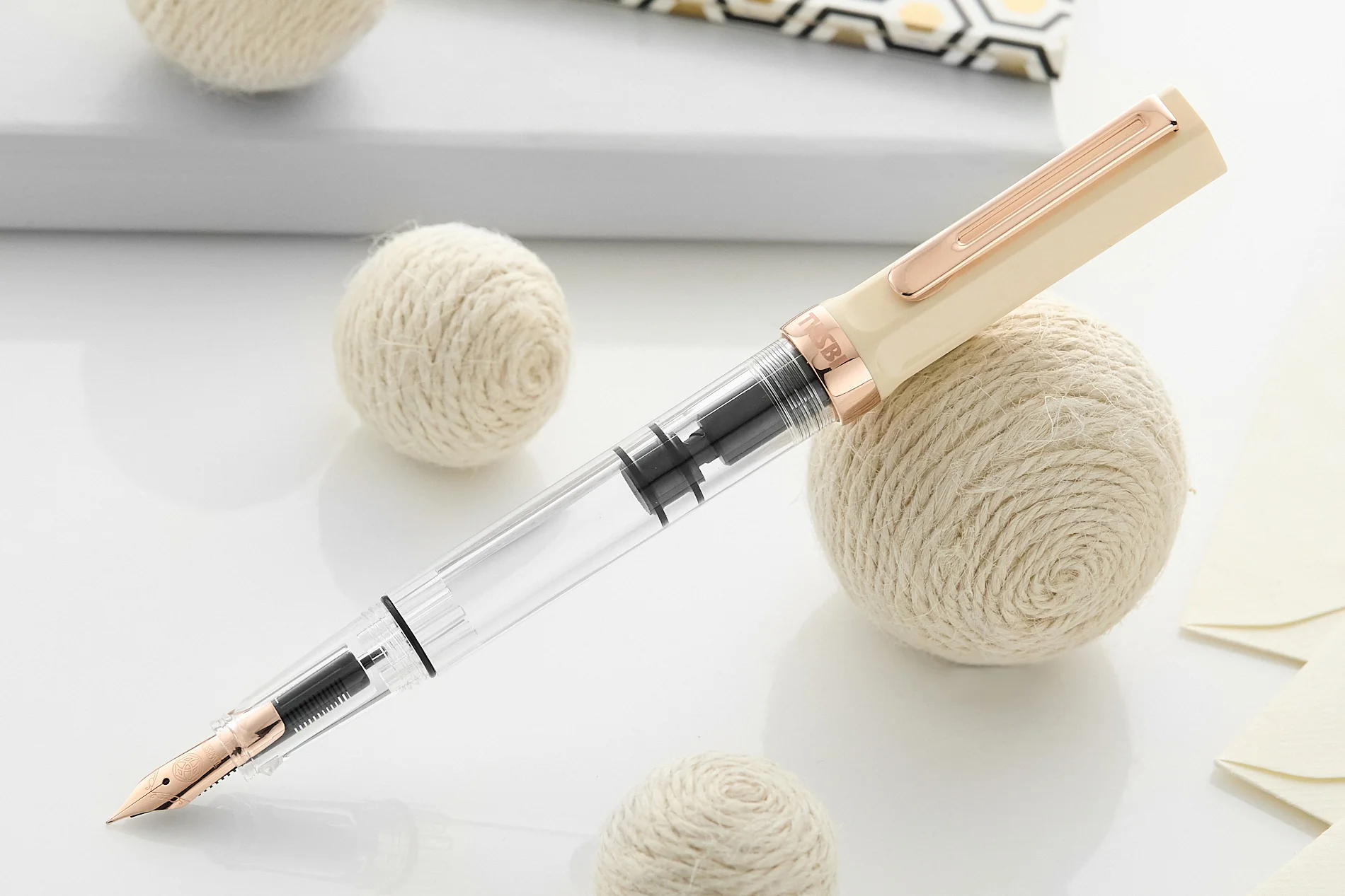 TWSBI ECO Fountain Pen - Creme w/ RoseGold - Image 6