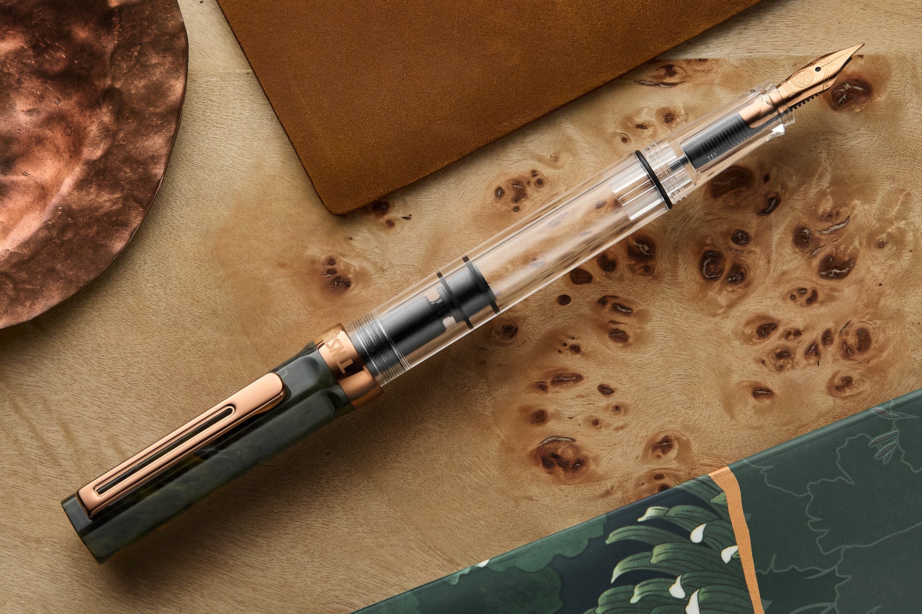 TWSBI ECO Fountain Pen - Serpentine w/ Bronze Trim - Image 8
