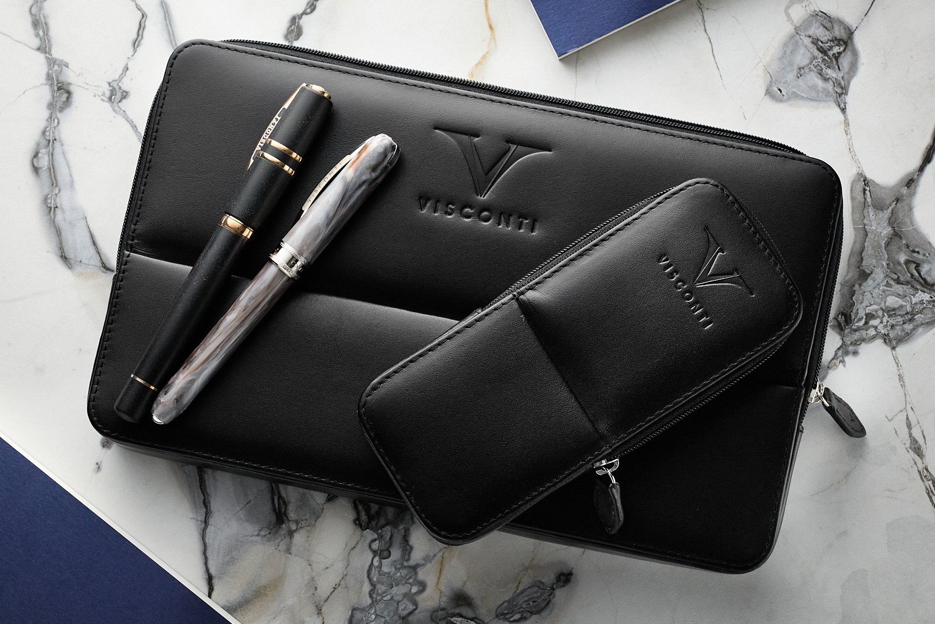 Visconti Leather 12 Pen Case - Black - Image 7