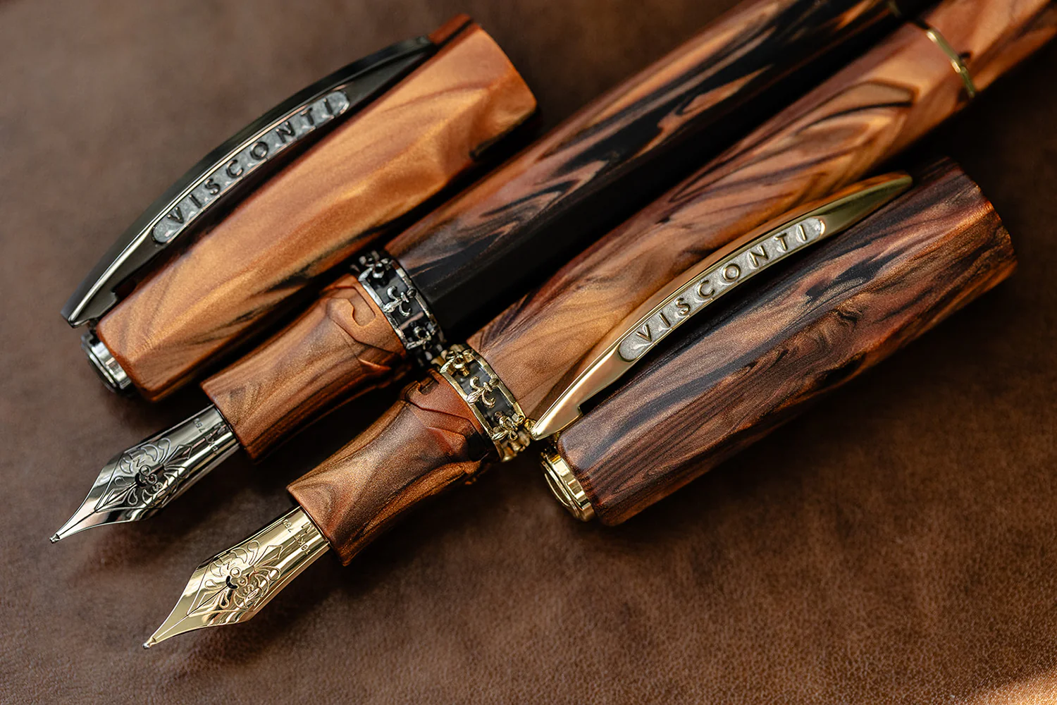 Visconti Medici Fountain Pen - Briarwood / Yellow Gold - Image 16